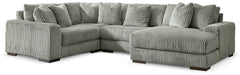 Plush and posh. Showcase your eye for on-trend texture with the statement-making cord upholstery of this sectional with chaise. Its stunningly soft fabric entices in a warm neutral hue, complementing contemporary color palettes. Sink into the cushions and