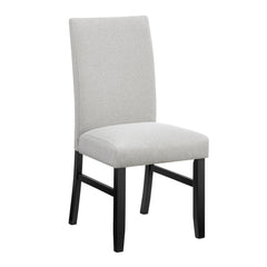 This dining group brings modern sophistication to your dining space with its sleek, contemporary design. The eye-catching marble-like tabletop adds a touch of luxury, perfectly balanced by the sturdy, dark-finished base for a striking contrast. The comfor