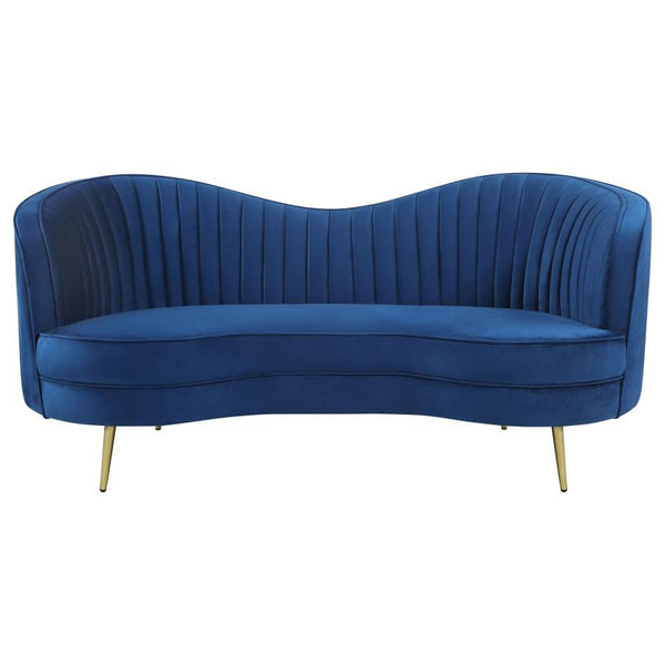 Sophia - Upholstered Channel Tufted Loveseat - Blue
