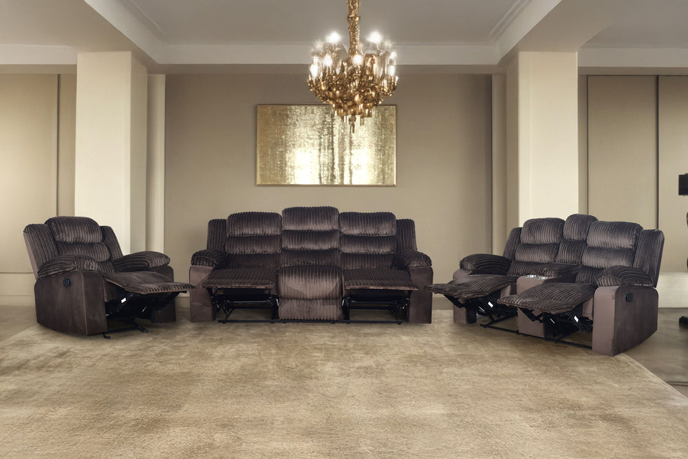 Willow - 3 Piece Sofa & Loveseat & Recliner - Brown