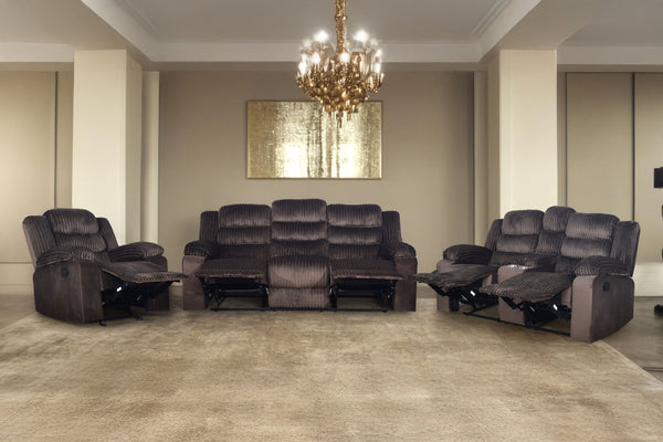 Willow - 3 Piece Sofa & Loveseat & Recliner - Brown