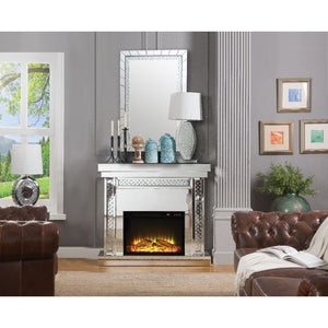  Clear Glass with Faux Crystal Inlay (Back Unfinished) Orientation: Free Standing NO Storage Specifications: Electric Fireplace (LED)