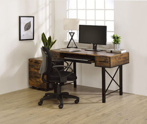 Settea - Desk - Weathered Oak & Black Finish