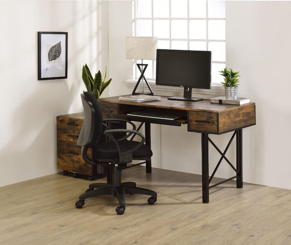 Settea - Desk - Weathered Oak & Black Finish