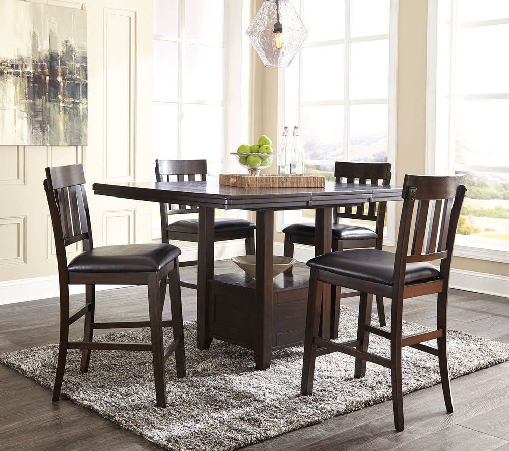 Made with select Oak veneers and hardwood solids with a dry smoky dark brown oak color. Edges and corners have a rounded off, worn effect for a casual look. Server has fully finished drawer boxes with ball bearing side guides. Sturdy looking knobs have de