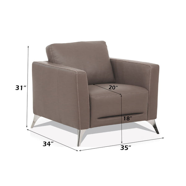 Malaga - Chair - Taupe Leather