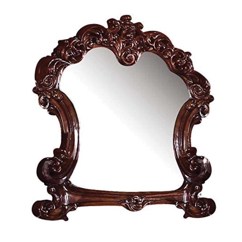 Create an elegant, traditional design in your bedroom with the cherry Vendome mirror. This hand-crafted piece inspired from the luxurious designs of the past, this mirror features elaborate wood carving details and a sophisticated style.<br/><br/><b>Produ