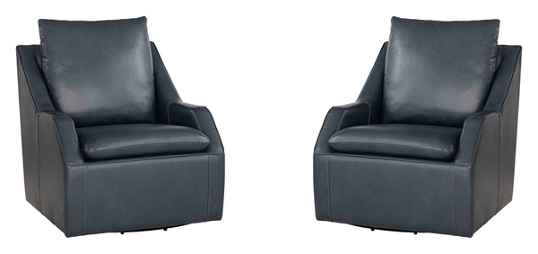 The Asher accent chair features a 360-degree swivel for ease of motion and a modern low-profile design. The comfortable, attached pillowtop seat has subtle welting and stitching, and the back cushion is removable, making cleaning a breeze. The Asher accen