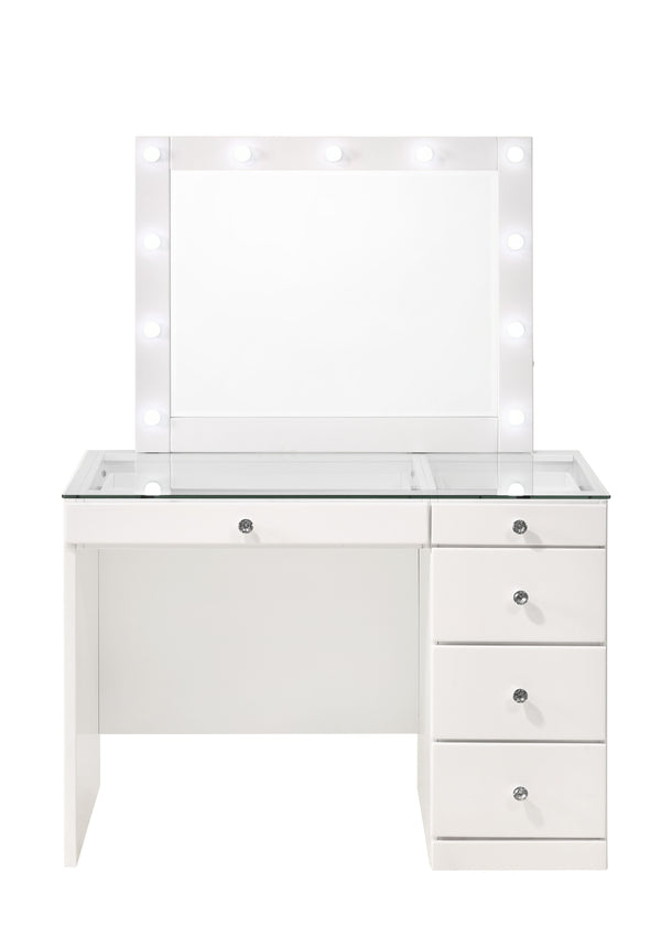  LED Mirror & Stool - White<h4><b>Morgan - Vanity Base - White</b></h4> <table width="100%"><colgroup><col style="width: 30%"> <col style="width: 70%"> </colgroup> <tbody> <tr> <td>Dimensions</td> <td> 44.00"L x 23.25"D