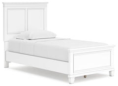 The casual design of this twin panel bed introduces a time-honored look to your restful retreat. The beautifully crafted piece is built to last, with distinctive framing that gives its headboard and footboard brilliant dimension. Whether your personal aes