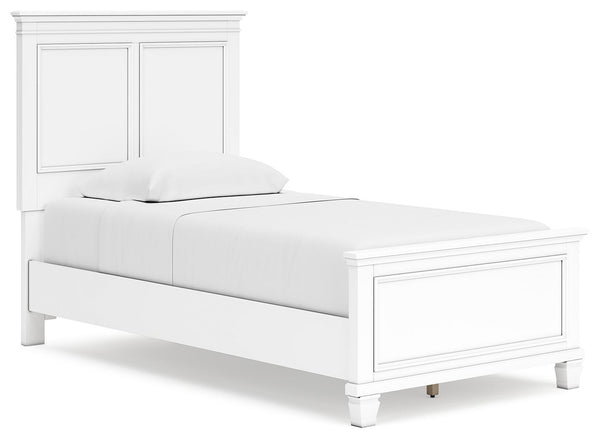 The casual design of this twin panel bed introduces a time-honored look to your restful retreat. The beautifully crafted piece is built to last, with distinctive framing that gives its headboard and footboard brilliant dimension. Whether your personal aes