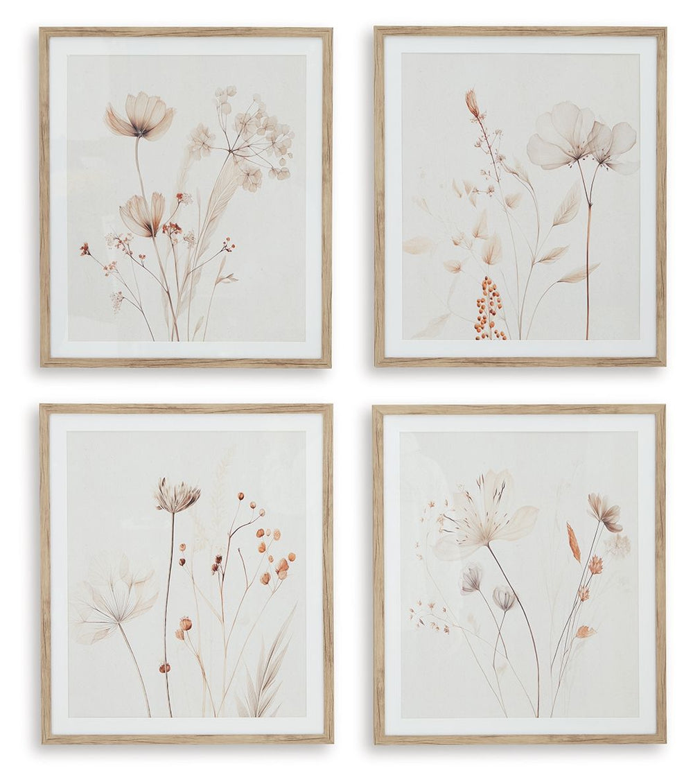 Add a touch of botanical charm to your surroundings. This wall art set showcases minimalist floral illustrations enclosed in glass and exquisitely framed. The chic collection celebrates the beauty of simplicity found in nature.<br/><br/><b>Product Feature