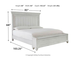  California King Panel Bed with Storage Bench