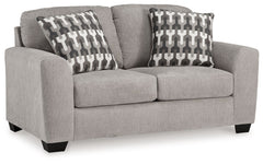 Need a simple style refresh? Liven up your space with this loveseat. Its sleek design invites you to sink into the generous cushions. Plush, textured upholstery creates a captivating look that works for aesthetics ranging from classic to contemporary. Sin