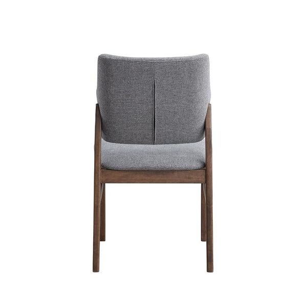 Sarha - Side Chair (Set of 2) - Light Gray Fabric & Walnut Finish