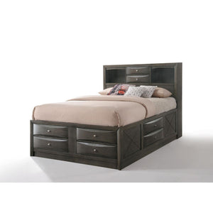 The Ireland transitional bedroom collection features multi-drawer platform bed with shaped drawer front and brushed nickel hardware. Nightstand with pull-out tray gives you convenience and creative fun life. With available finishes in espresso, black, whi