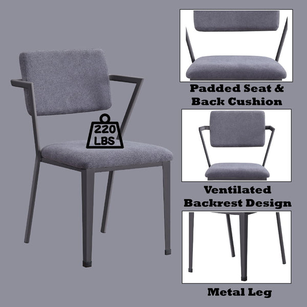 Cargo - Chair - Gray Fabric & Gunmetal