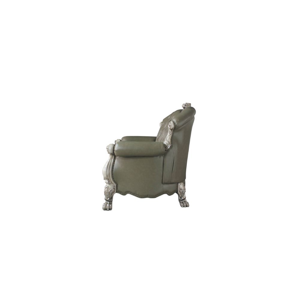 Dresden - Loveseat w/3 Pillows - Vintage Bone White & PU - 71-"<br/><br/><b>Product Features</b><ul><li>Case: 1Pc/1Ctn</li><li>Finish: Vintage Bone White & PU</li><li>Style: Traditional</li><li>Materials: Upholstery, Poly-Resin</li></ul><br/>