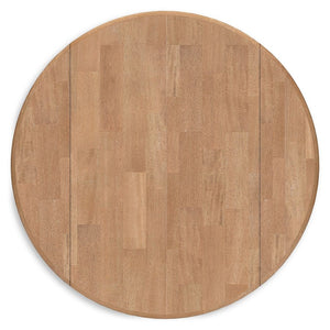 Gesthaven - Natural / White - Round Dining Room Drop Leaf Table