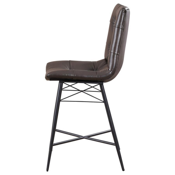 Aiken - Upholstered Tufted Counter Chair (Set of 2) - Brown