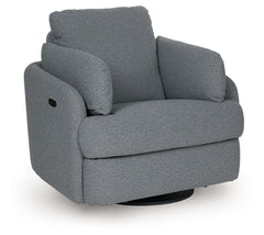 Indulge in ultimate comfort and style with this Next-Gen Nuvellaâ„¢ swivel power recliner. The contemporary chair allows you to effortlessly find the perfect position for relaxation, whether you-'re enjoying a movie night or simply unwinding after a long 