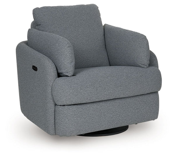 Indulge in ultimate comfort and style with this Next-Gen Nuvellaâ„¢ swivel power recliner. The contemporary chair allows you to effortlessly find the perfect position for relaxation, whether you-'re enjoying a movie night or simply unwinding after a long 