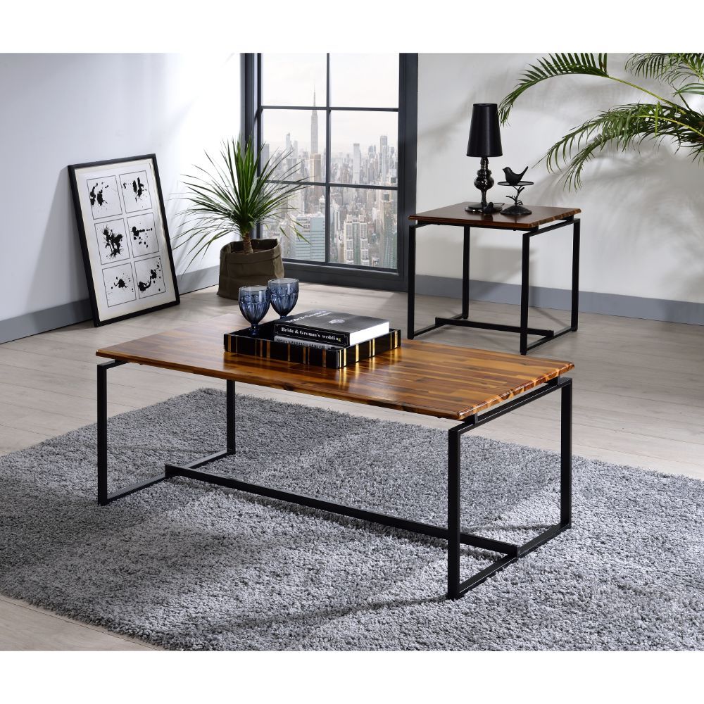 Perfect for a modern touch in any living room, this Jurgen 3-Piece pack occasional set comes with one coffee table and two end tables. Expertly crafted with selected veneers, engineered woods, and metal tube, the simple design enables the easy assembling.