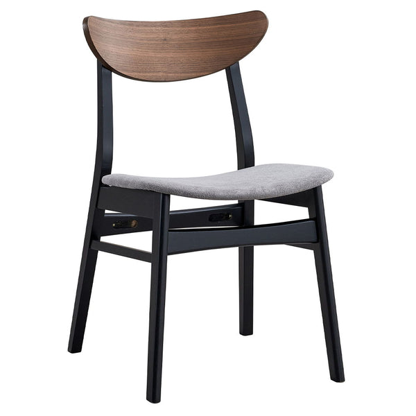 Rebi with its harmonious blend of walnut and black finishes, brings a contemporary touch to any dining space. The walnut table top offers a warm, inviting feel, while the black legs provide a modern contrast. Perfect for family dinners or entertaining gue