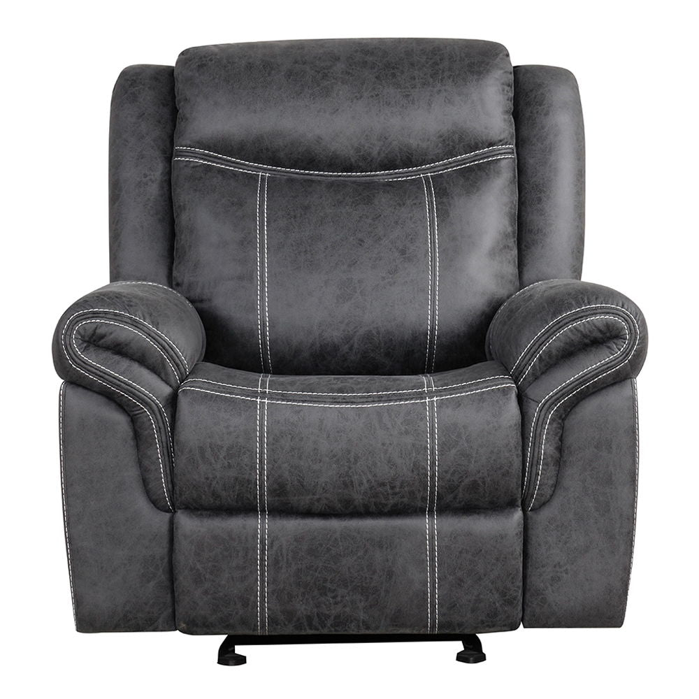 Zubaida - Power Motion Glider Recliner - Dark Gray Polish Microfiber<br/><br/><b>Product Features</b><ul><li>Seat Construction: Pocket Coil</li><li>Tight Seat & Back Cushion</li><li>KD Back</li><li>Power Motion</li><li>USB Port Included</li><li>Sofa & Lov