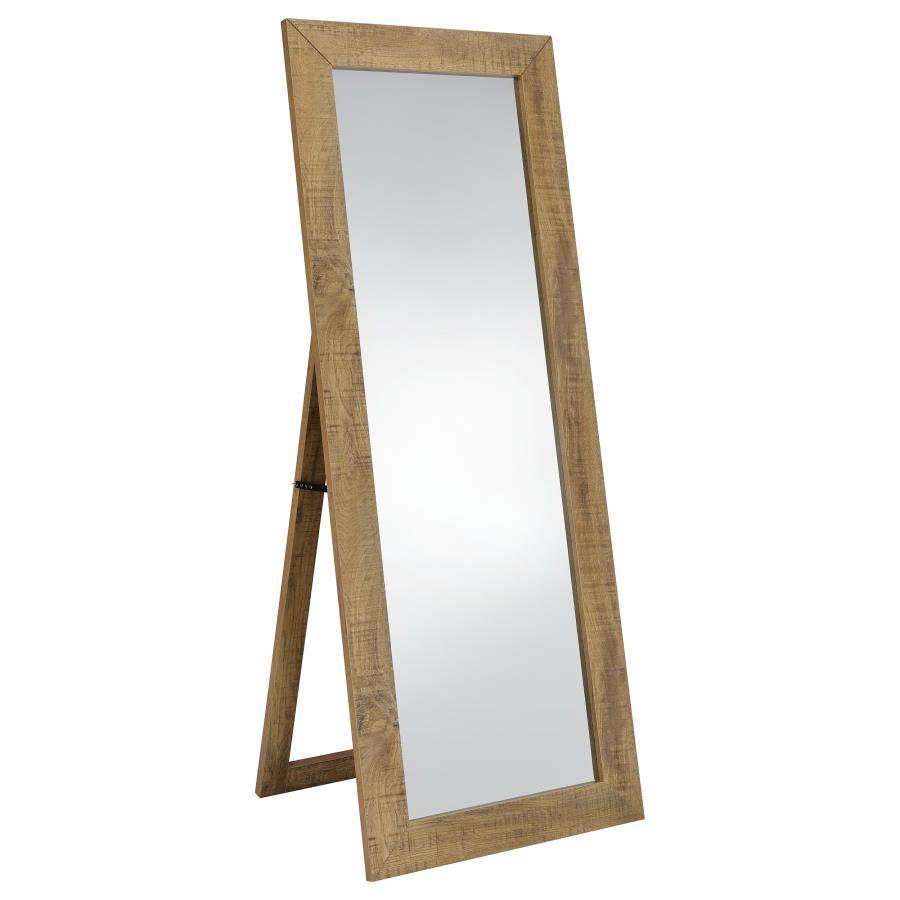 Elevate your dressing area with this versatile full-length floor mirror, blending style and practicality to enhance your daily routine. Its engineered wood frame and laminate veneer construction provide lasting durability, while the shatterproof tempered 
