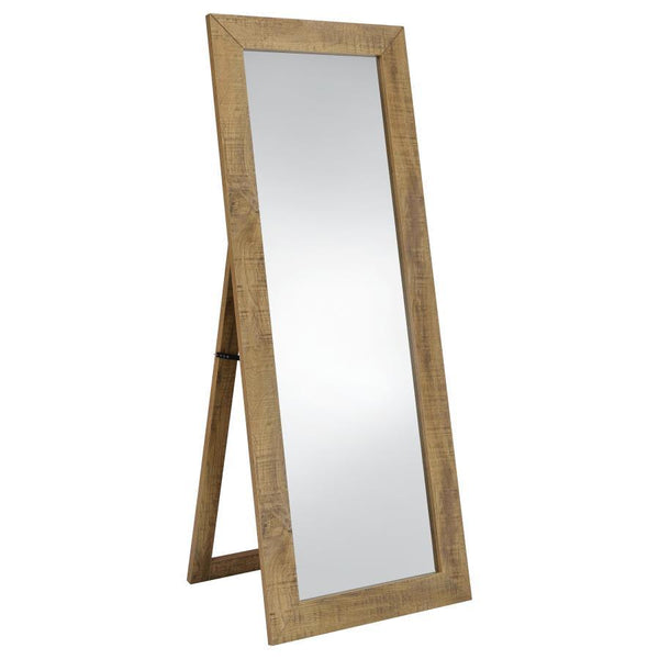 Elevate your dressing area with this versatile full-length floor mirror, blending style and practicality to enhance your daily routine. Its engineered wood frame and laminate veneer construction provide lasting durability, while the shatterproof tempered 