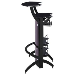 Dallas - 2-Shelf Curved Freestanding Home Bar Cabinet - Black
