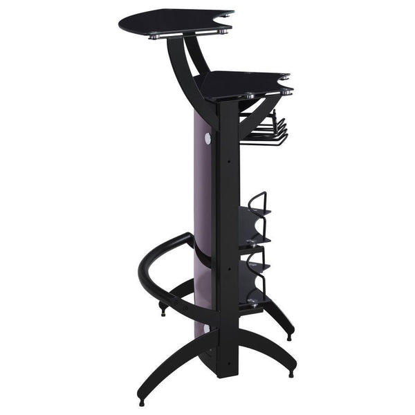 Dallas - 2-Shelf Curved Freestanding Home Bar Cabinet - Black