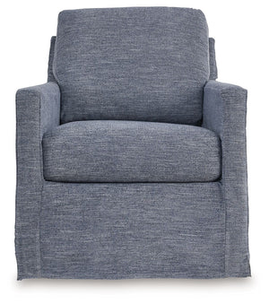Nenana Next-Gen Nuvella - Denim - Swivel Glider Accent Chair