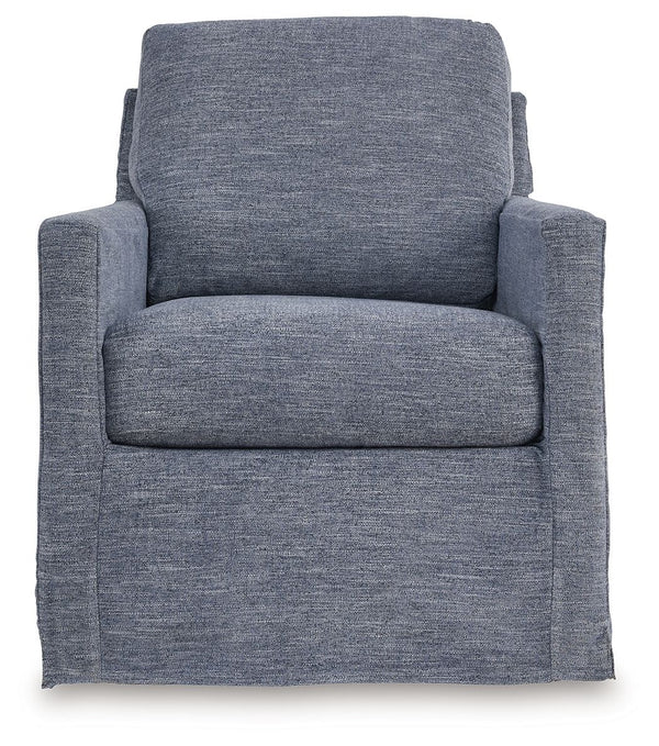 Nenana Next-Gen Nuvella - Denim - Swivel Glider Accent Chair