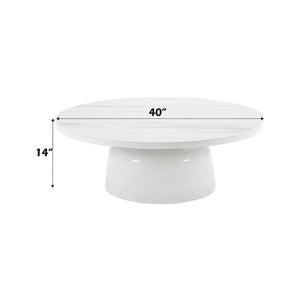 Zaid - Coffee Table - Engineering Marble & White High Gloss Finish
