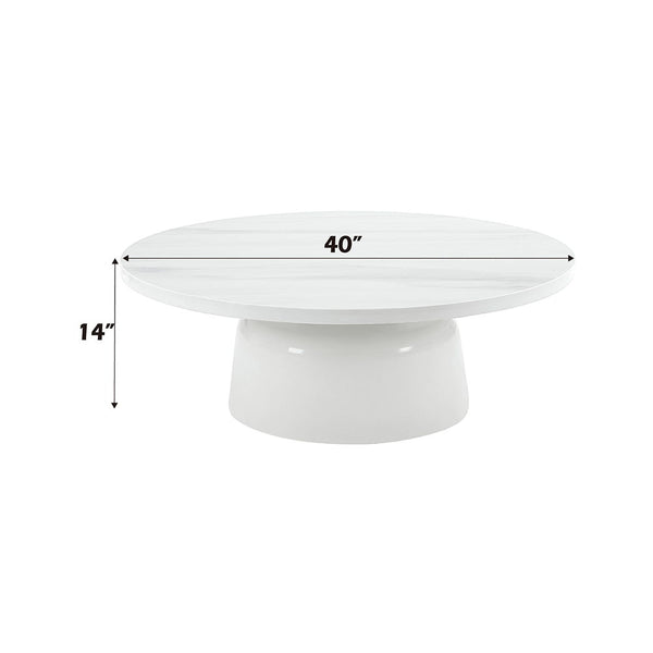 Zaid - Coffee Table - Engineering Marble & White High Gloss Finish