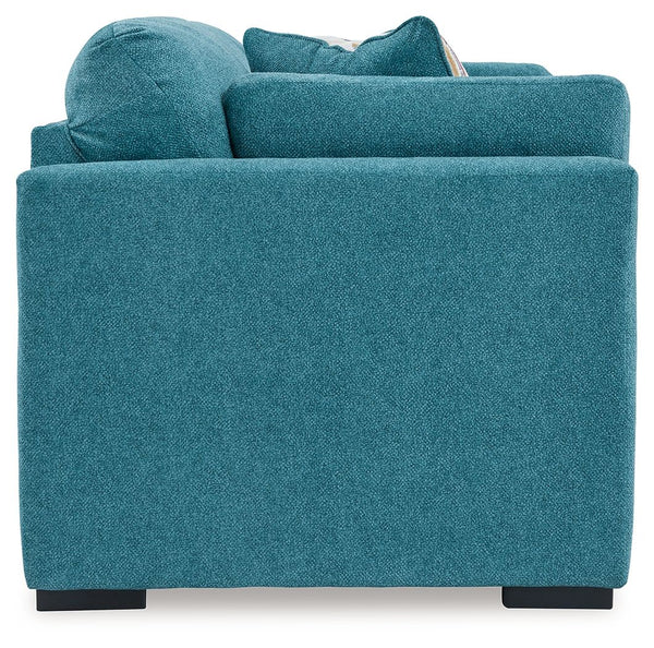  it adds a fashion-forward pop of color to your living room. Velvet-like upholstery and matching bolster pillows keep comfort at to