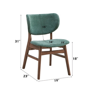 Bevis - Side Chair (Set of 2) - Green & Walnut