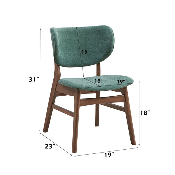 Bevis - Side Chair (Set of 2) - Green & Walnut