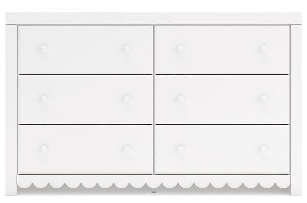 Mollviney - White - Six Drawer Dresser