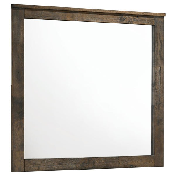 Classically elegant and seriously stylish, this rectangular mirror is the perfect finishing touch to a rustic style bedroom. Its expansive size is perfect for balancing the design of your personal space. A rich, rustic golden brown finish adds warmth to i