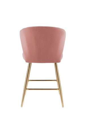  the Rizgek Counter Height Chair makes your dining party more perfect. Metal splayed legs showcases a clean-lined modern silhouette in a lustrous gold finish