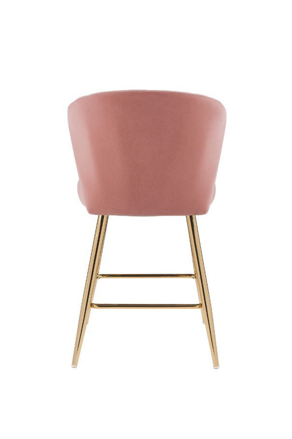  the Rizgek Counter Height Chair makes your dining party more perfect. Metal splayed legs showcases a clean-lined modern silhouette in a lustrous gold finish