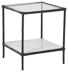 Classic in design with a dash of textural appeal, this accent table provides both flair and function. The glass tabletop offers the perfect perch for a lamp, while the white marble lower shelf is ideal for resting trendy coffee table books and other decor