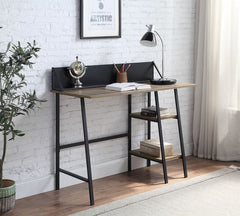 KD Rectangular Table Top Metal Base 2 Tier Shelf Smart Phone/Tablet Holder Included Metal Tube: 25 x 15 x 1 mm/10 x 10 x 1 mm w/Powder Coatingâ€§Table Top Thickness: 15 mm PU Paper Veneer Top & PVC Edge<br/><br/><b>Product Features</b><ul><li>KD</li><li>R