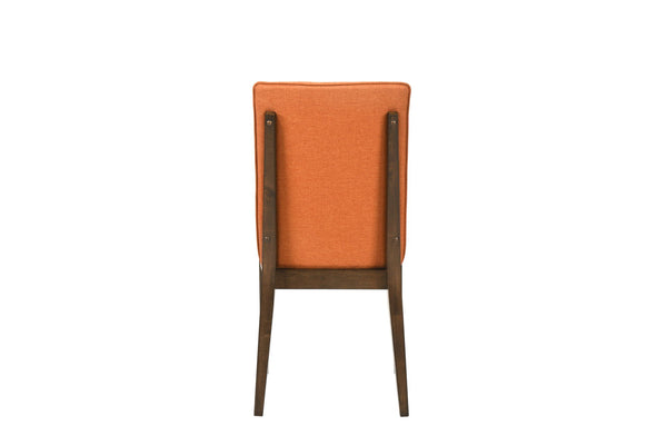 Maggie - Dining Chair With Cushion (Set of 2) - Terracotta / Walnut