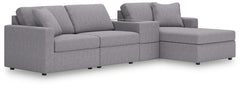 Looking cool and contemporary is great. But when it comes down to it, youâ€™re all about low-maintenance lounging. With the performance fabric on this sectional with chaise, cleaning spills is a breeze. Its customizable modular design caters to your ever-