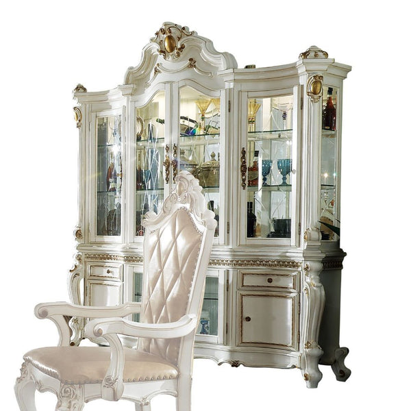 Inspire your home and create an upscale atmosphere with the Picardy dining hutch and buffet. This dining hutch and buffet add classic style to any sitting area featuring a traditional handcrafted design. With its raised molding trim and oversized crown mo