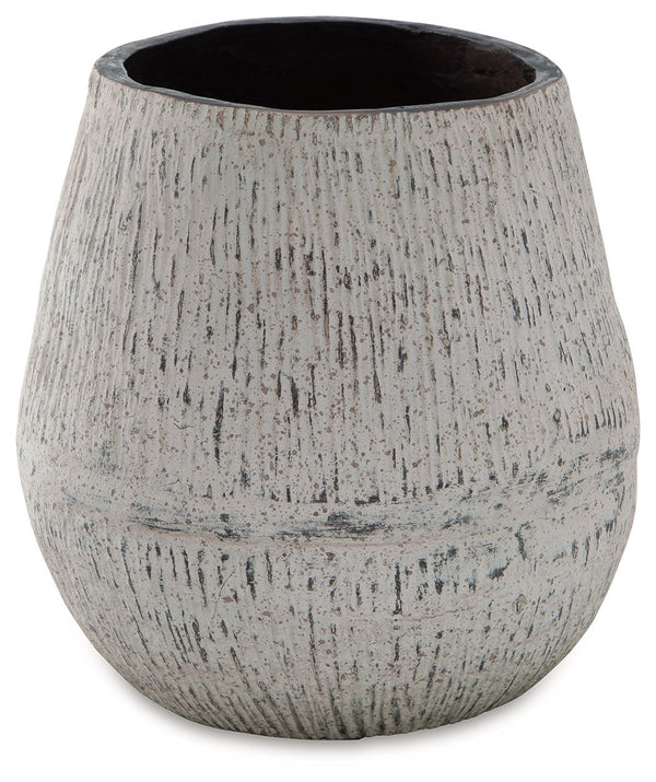Elevate your home-'s artful appeal with this vase. Its distressed paper composite features a textural aesthetic that gives it mounds of character. Filled with artificial/dried flowers or left unadorned, what a tasteful addition to your creatively curated 